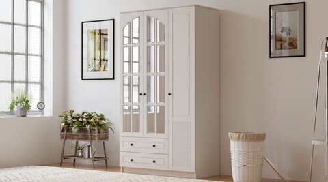 Dulap pentru haine, Rabi, Rb-110, 105x184x52 cm, Alb mat
