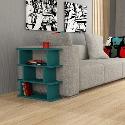 Masuta pentru living Totem, Decotie, 54x22x60 cm, turcoaz