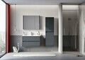 Dulap de baie cu oglindă, Hanah Home, Arno 80, Gri/Antracit