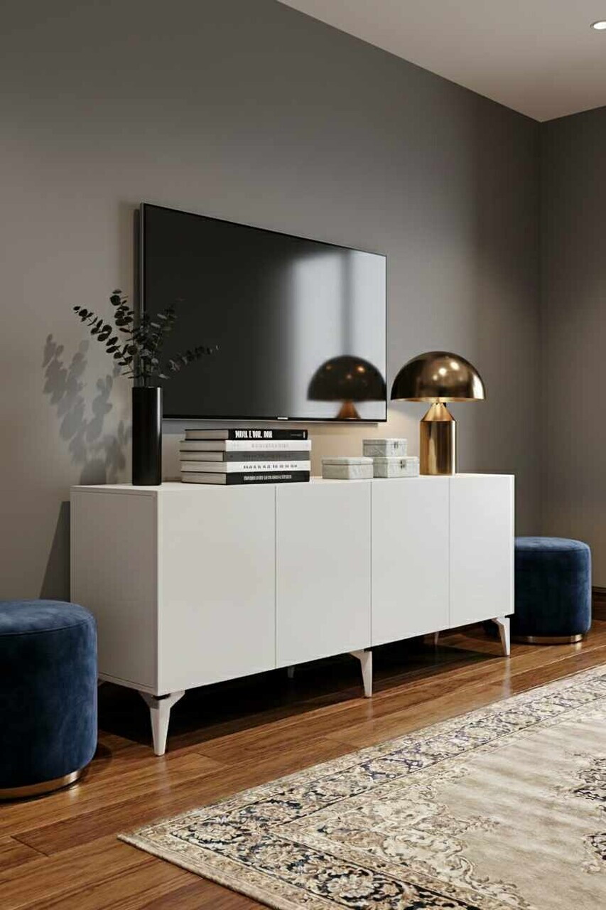 Consola, Hanah Home, Gumus 180, 180x79x32 cm, Alb — imaginea 3