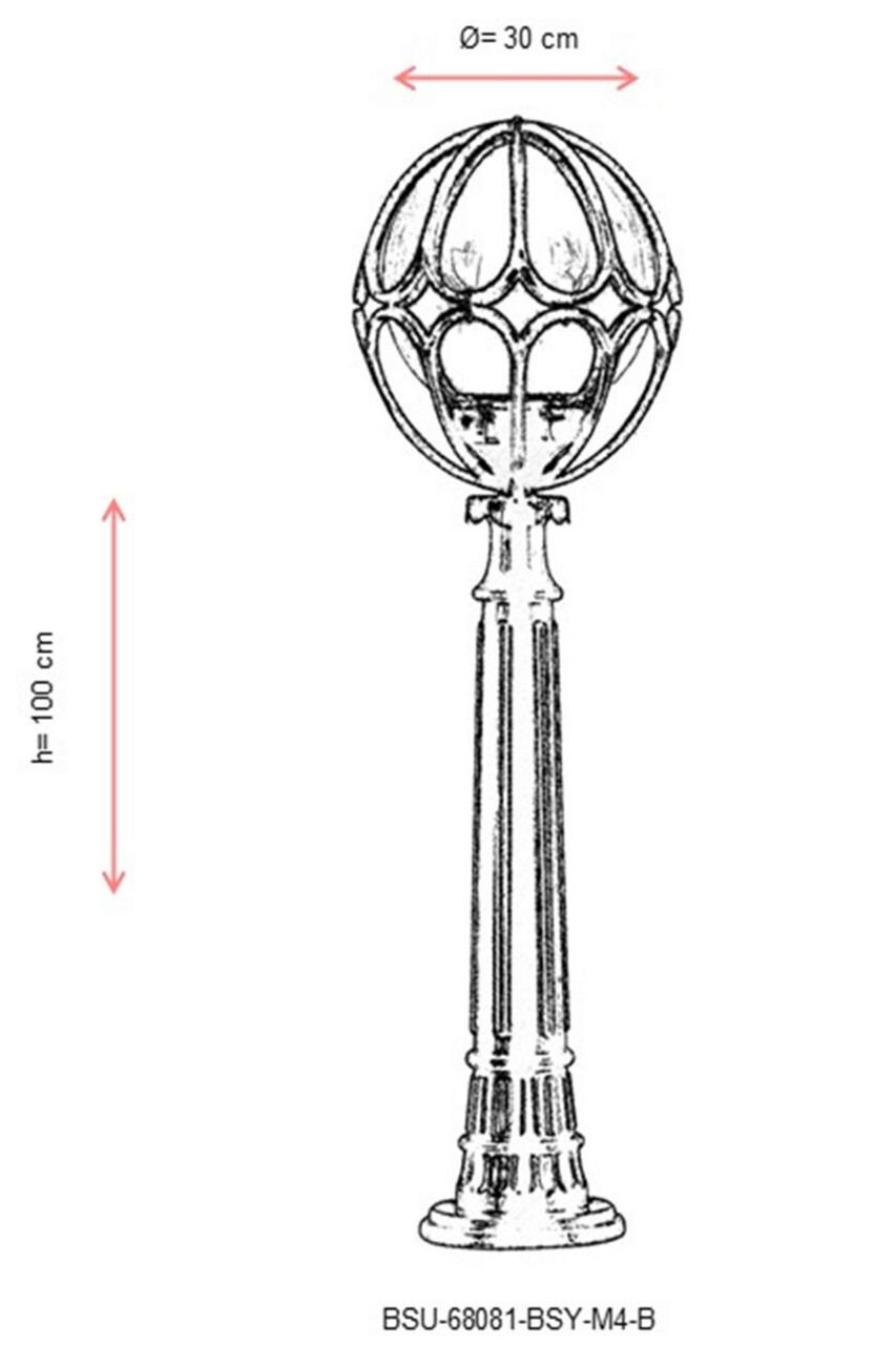 Lampadar de exterior, Avonni, 685AVN1108, Plastic ABS, Negru