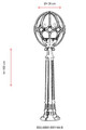 Lampadar de exterior, Avonni, 685AVN1108, Plastic ABS, Negru