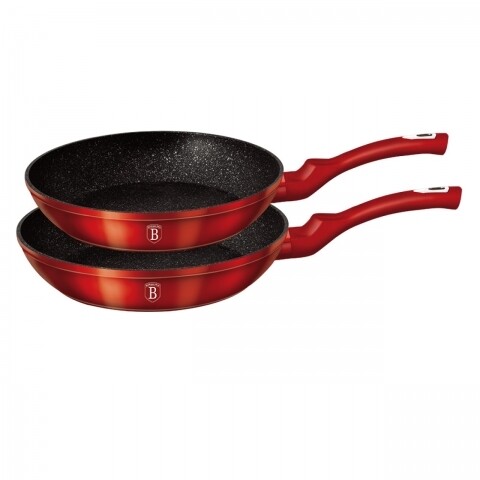 Set 2 tigăi din aluminiu forjat și marmură, Berlinger Haus, Burgundy