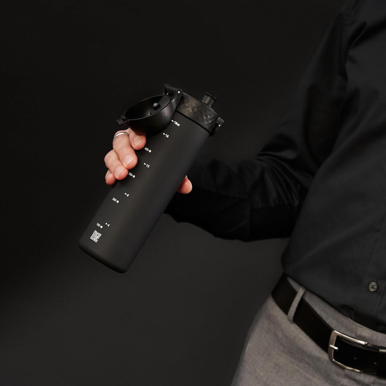 Sticla apa Slim, recyclon, 500ml, Black - Ion8 - imagine 4