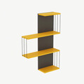 Raft de perete, Kalune Design, Çambel, 64x96x19 cm, Galben / Antracit