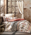 Lenjerie de pat dubla Super King (EU) (IT), Felix - Tile Red, Cotton Box, Bumbac Ranforce
