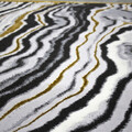 Covor, HE246 , 150x230 cm, Polipropilena, Alb / Negru / Gri / Auriu