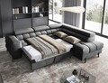 Coltar extensibil dreapta 5 locuri ELTAP, RT-06PA, Ferucce, 276x200x93 cm, lemn/poliester, gri inchis