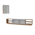 Mobilier pentru living Zebra, Decorotika, 3 piese, 240x37.5x47 cm, alb/natural
