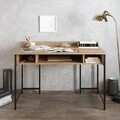 Birou, Hadley, Tumata, 119.5 x 65.2 x 62 cm, pal melaminat/metal, nuc/negru
