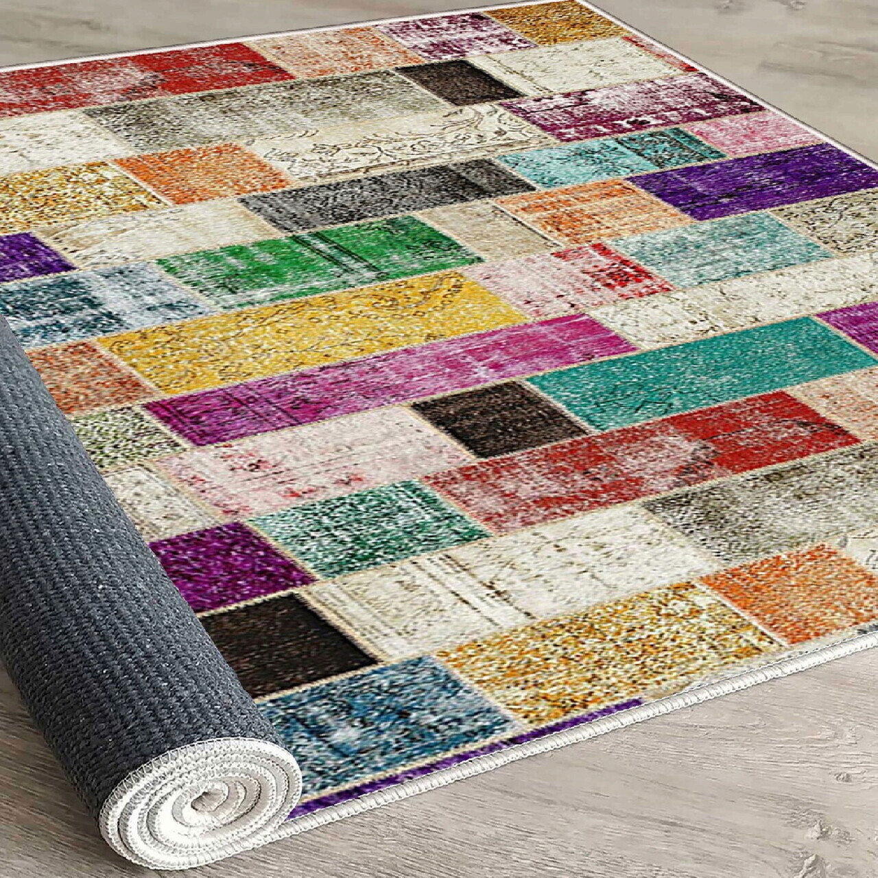 Covor, Els1879, 140x220 cm, Catifea, Multicolor — imaginea 3