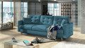 Canapea extensibila 3 locuri ELTAP, Ask05, Asgard, 233x92x93 cm, lemn/poliester, albastru