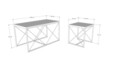 Set masute de cafea, Kalune Design, Defne, PAL, Gri deschis / Negru