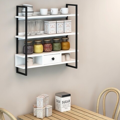 Raft de perete FLY140047, Gauge Concept, 80x18x75 cm, PAL, alb