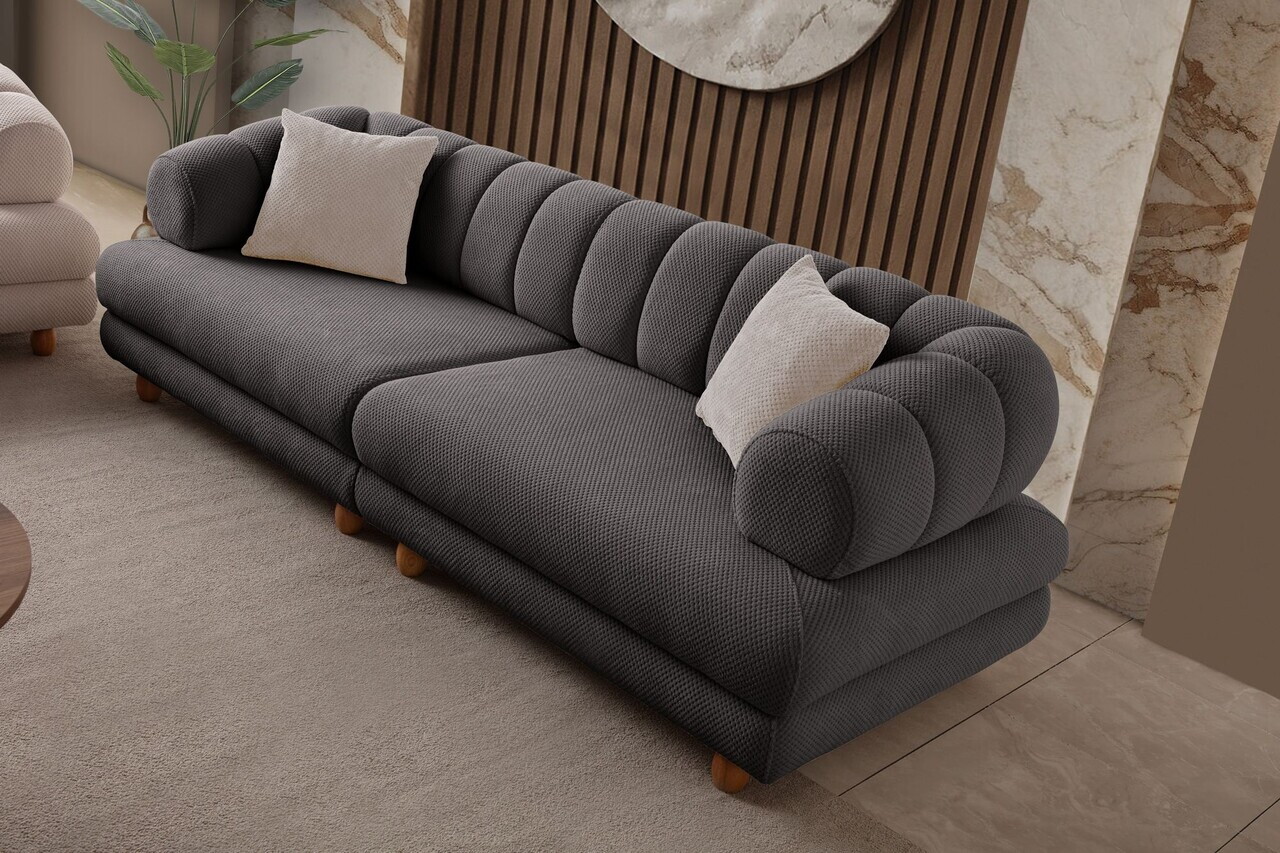 Canapea 3 locuri, Atelier del Sofa, 752EST1155, Lemn de carpen/PAL melaminat, Antracit - view 5