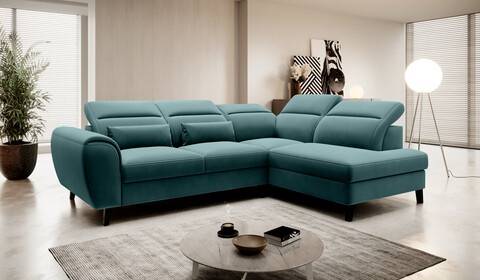 Coltar extensibil dreapta 4 locuri ELTAP, RT-38VE, Noble, 255x201x100 cm, lemn/poliester, verde