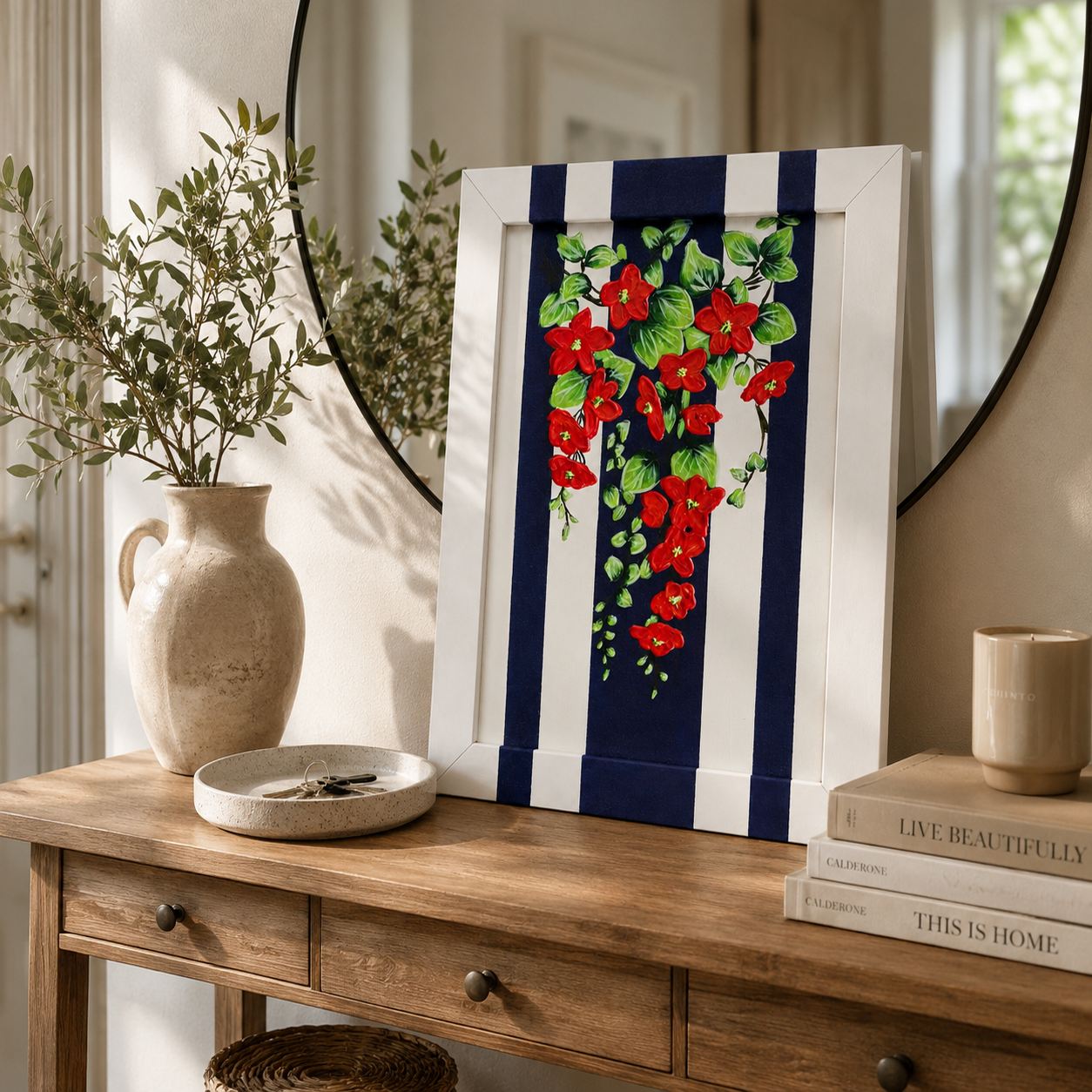 Tablou decorativ, YBC11861, Canvas, Rama din lemn (grosime 3 cm), Multicolor