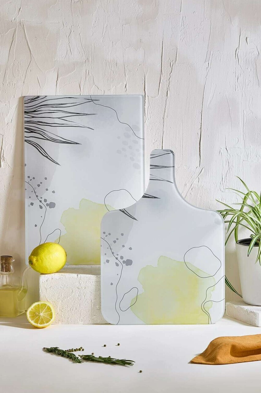 Set de tocătoare Hermia 337GLZ1211 Sticla temperata Curățare ușoară Multicolor