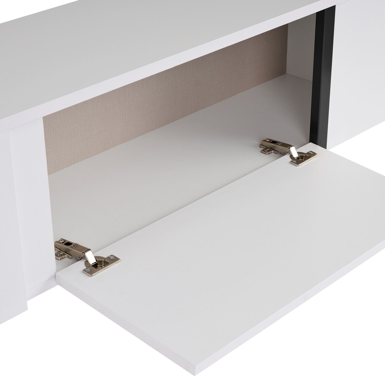 Comoda TV, Nordure, Onera, 180x45x30 cm, Alb/Negru - imagine 4