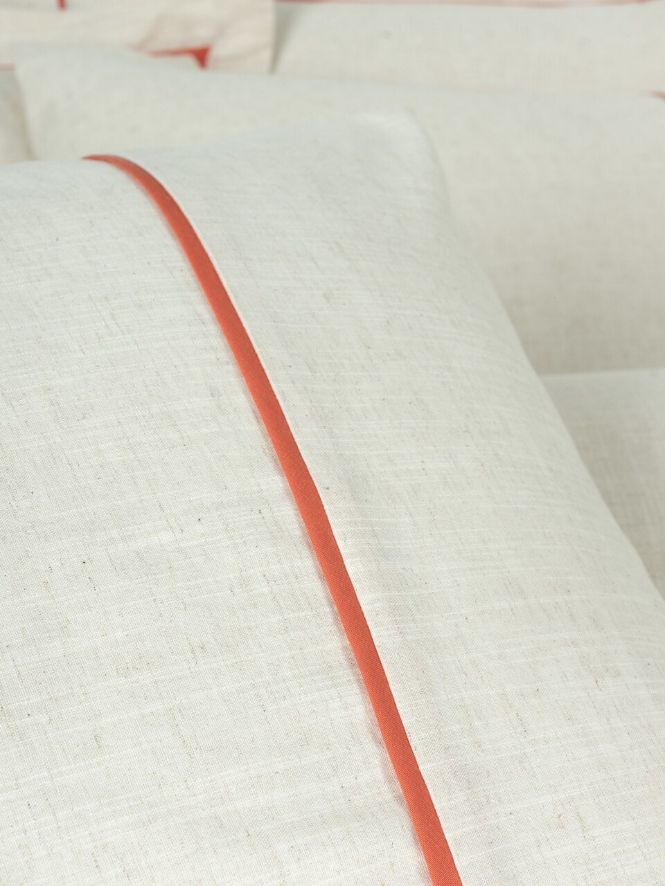 Lenjerie de pat dubla, Banded - Orange, Cotton Box, 85% bumbac / 15% in