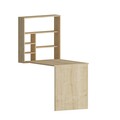 Birou cu raft de perete Sedir, Arnetti, 59x90x74 cm, PAL, natural