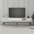 Comoda TV, Hommy Craft, Lyon 44, 180x44x35 cm, PAL, Alb/Maro