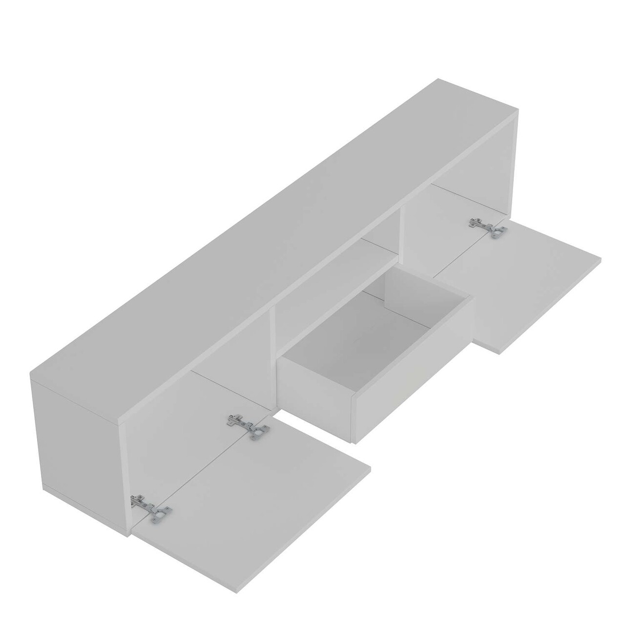 Comoda TV, Hanah Home, 1304-DROP-1, 140x49x30 cm, PAL , Alb/Auriu - view 7