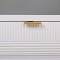 Comoda TV Creaciones Meng, 121x40.5x61.5 cm, MDF, alb/auriu