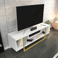 Comoda TV, Retricy, Asal 120, 120x35.2x40.2 cm, PAL, Aur/Alb