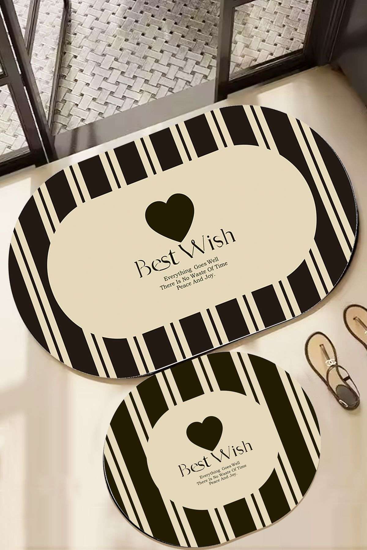 Set covorase de baie, L'essentiel Maison, Best Wish, Multicolor