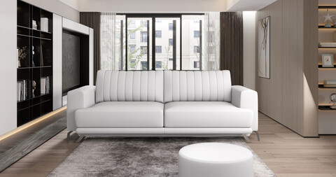 Canapea extensibila 4 locuri ELTAP, SO-ELI-17SOF, Elise, 250x95x90 cm, lemn/poliester, alb