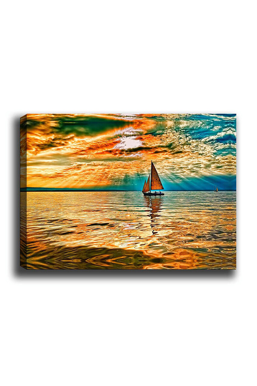 Tablou decorativ, Kanvas Tablo (50 x 70), Cadru: 100% LEMN (grosime: 3 cm), Multicolor - view 2
