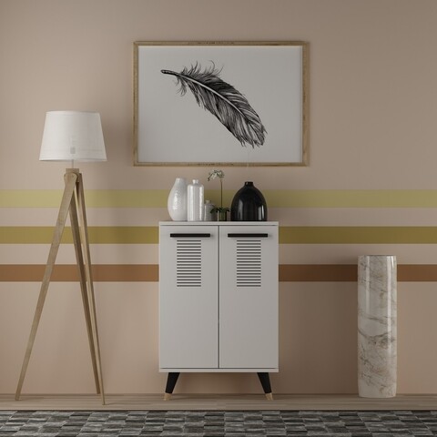 Dulap multifunctional, Olivia, Asimo X, 60 x 90.6 x 35 cm, pal melaminat, alb Comode
