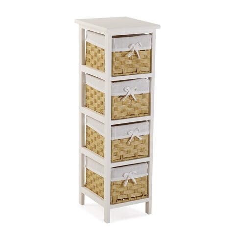 Dulap baie cu 4 cosuri Pompei, Versa, 29 x 25 x 82 cm, lemn, natural