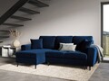 Coltar extensibil reversibil 4 locuri, Moghan, Micadoni Home, BL, 241x145x88 cm, catifea, albastru regal