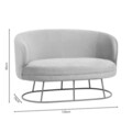 Canapea 2 locuri Rony, Pakoworld, 135x75x85 cm, poliester, bej/auriu