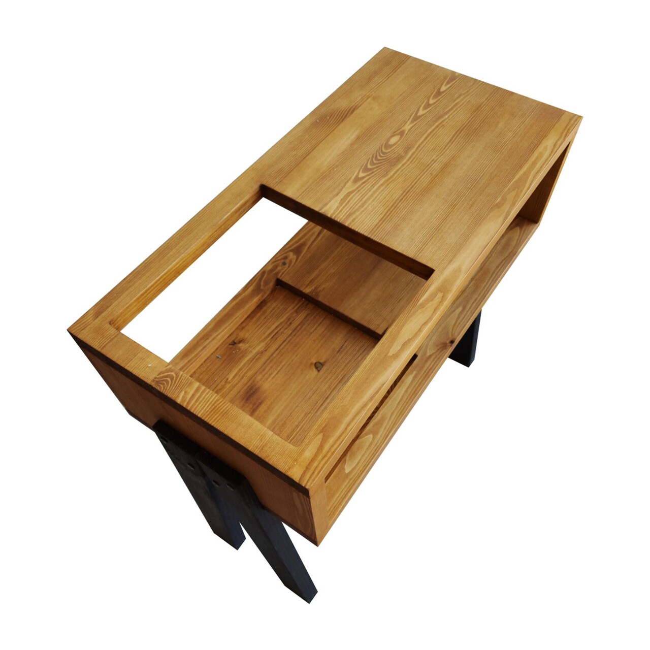 Suport pentru pick-up, Hanah Home, CPT2012-80, 80x85x40 cm, Lemn, Teak / Negru - view 3