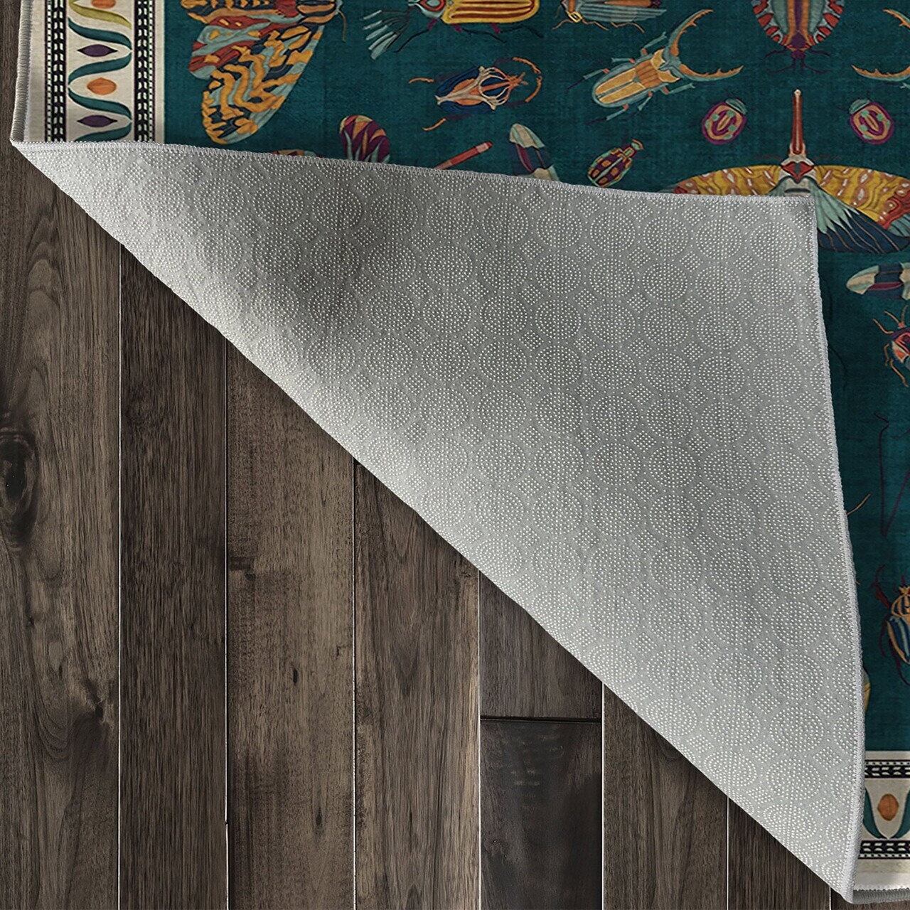 Covor, Kece-Fr64, 80x150 cm, Albastru — imaginea 6