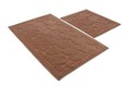 Set covorase de baie 2 piese, Chilai, Lino, Bumbac, Multicolor