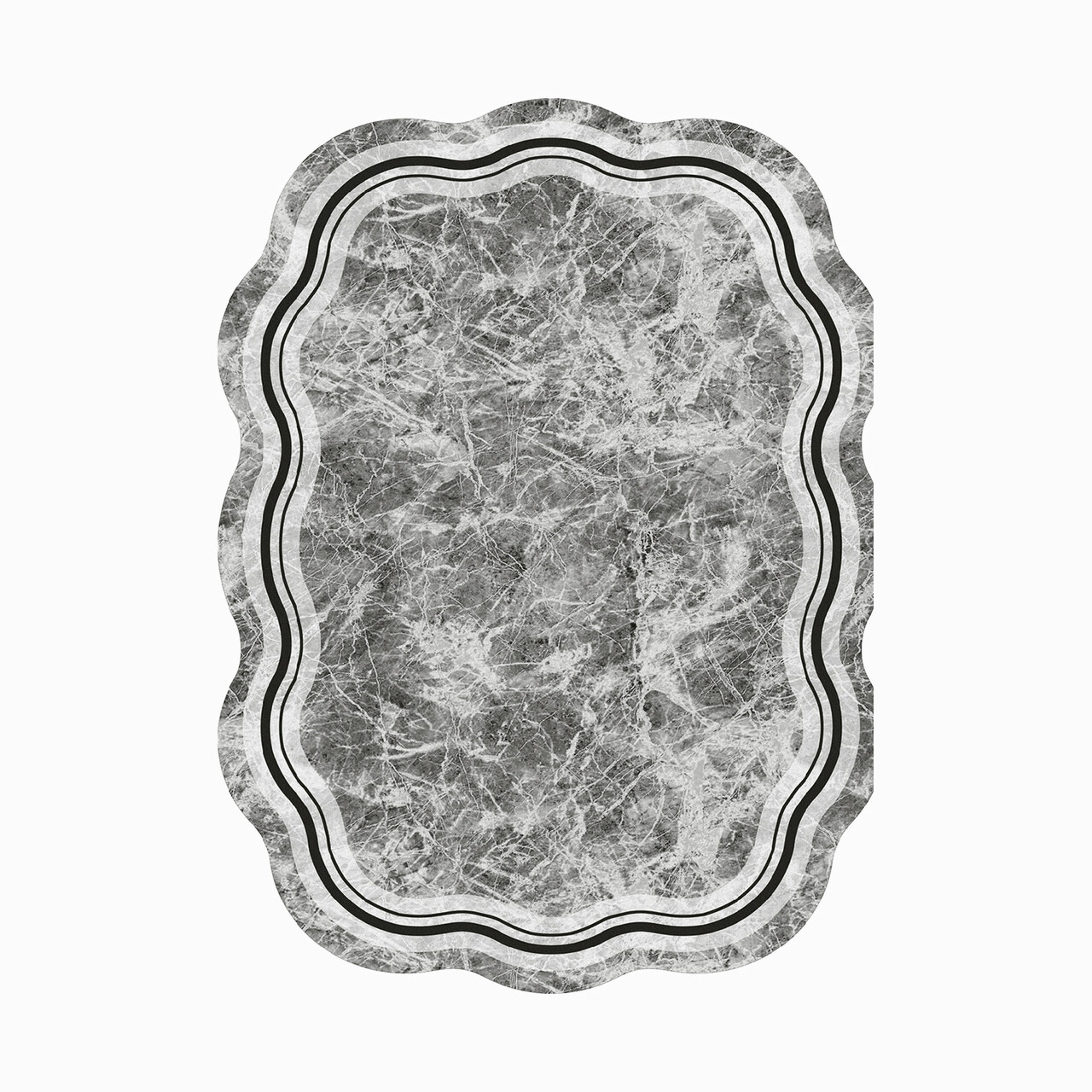 Covor, ALN600204GR02, 80x150 cm, Poliester, Gri / Negru / Alb - 2 | YEO