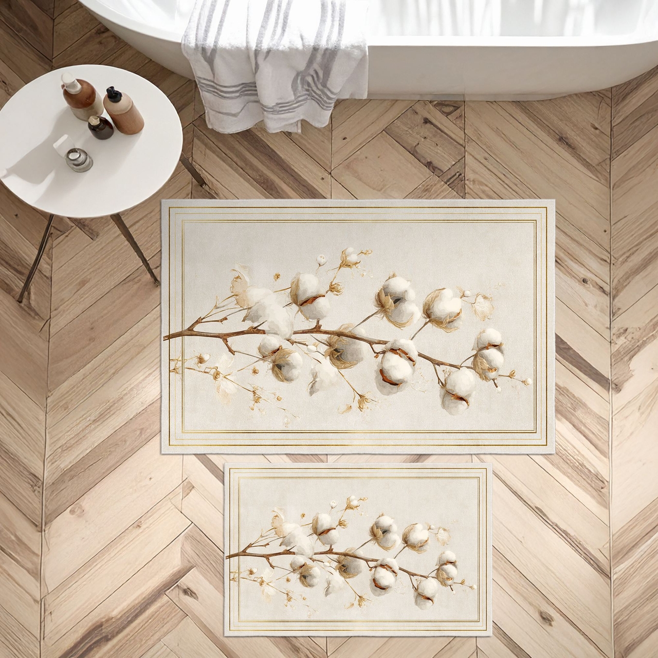 Set covorase de baie, L'essentiel Maison, Asr02, Bej