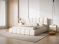Pat tapitat cu tablie si lada depozitare, Bellis, Micadoni Home, BL, 200x200 cm, poliester chenille, bej deschis