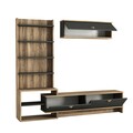 Mobilier living, Tera Home, Piril, 3 corpuri, pal melaminat, nuc/antracit