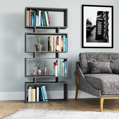 Corp biblioteca, Colman, Langdon, 72x25x161 cm, Antracit Colman