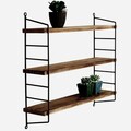 Raft de perete, Evila Originals, Wr088, 60x57x15 cm, Lemn masiv, Nuc negru