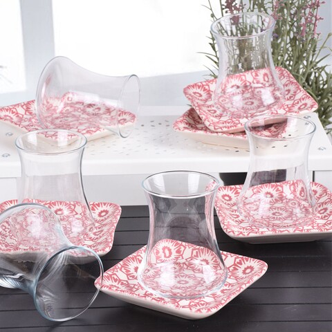 Set 6 pahare de ceai TC032012F021, Keramika, 11 cm, gresie Keramika