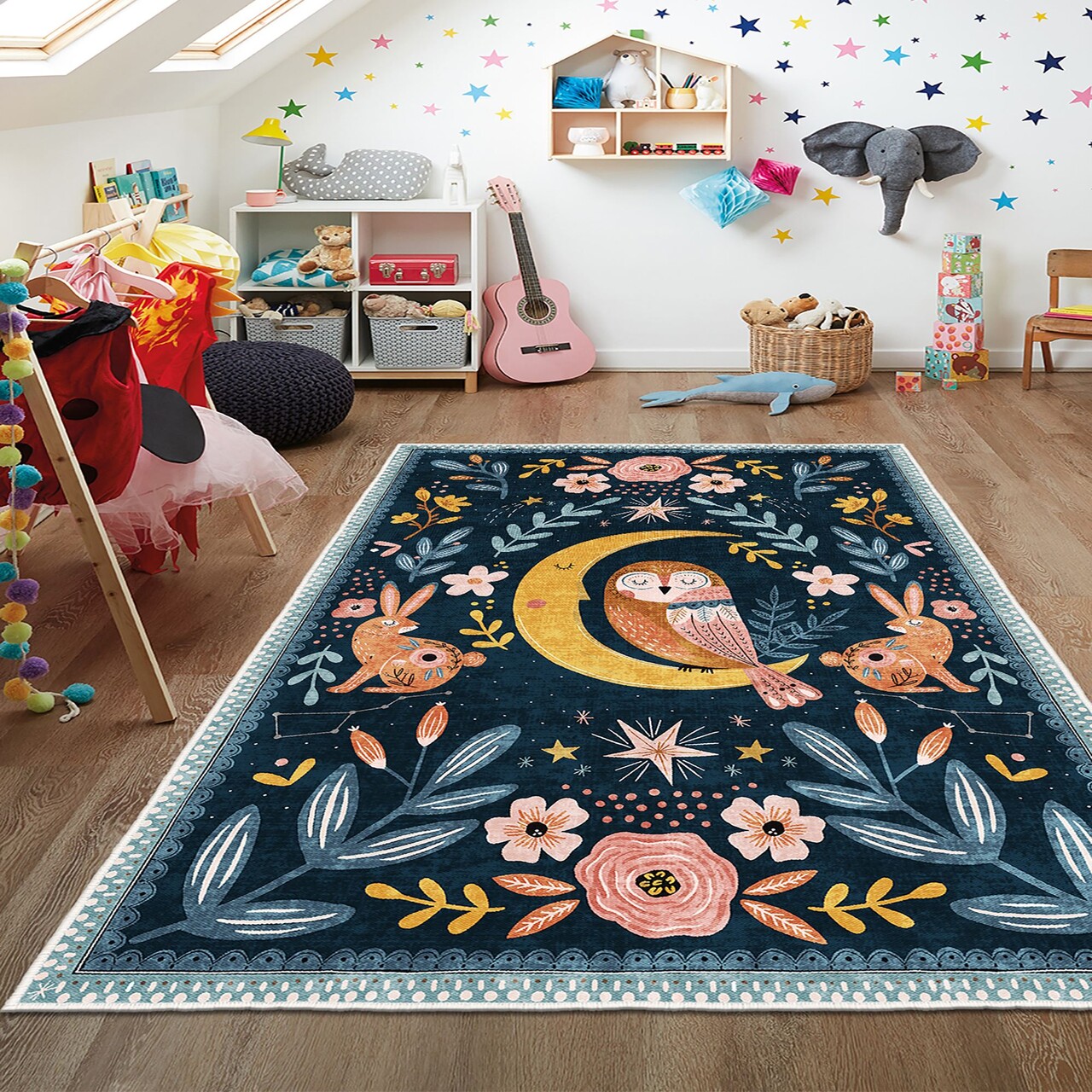 Covor, Wookece1694, 120x180 cm, Albastru navy
