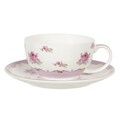 Set ceai pentru o persoana, ceainic cu ceasca si farfurie Roses, Clayre & Eef, 400/250 ml, portelan
