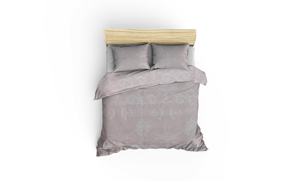 Lenjerie de pat dubla, Kraliçe - Mink, EnLora Home, 65% bumbac/35% poliester