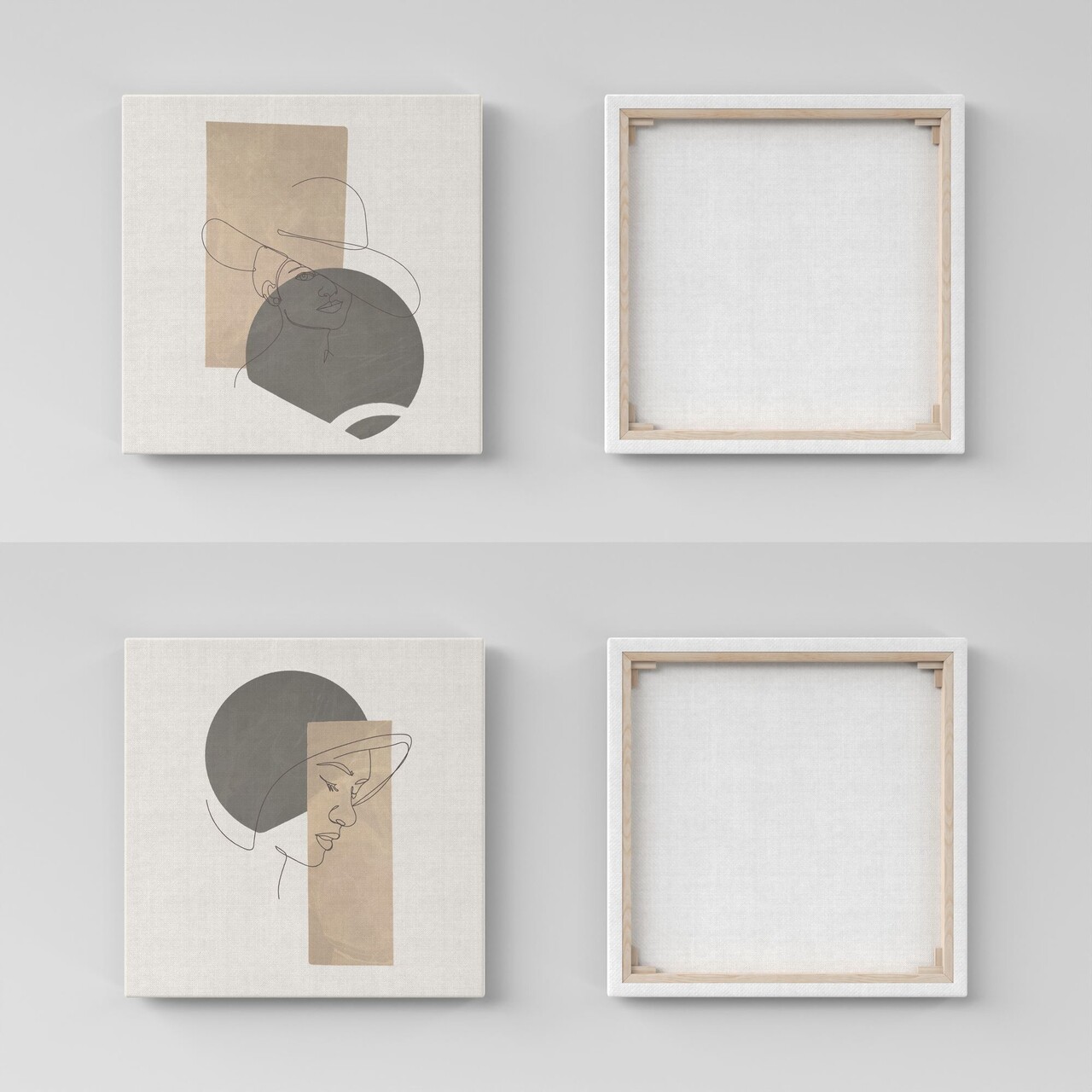 Set 2 tablouri decorative, ASR_CNVS25, Lemn, Multicolor - view 2